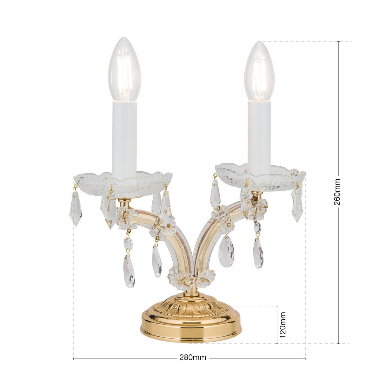Szlachetna lampa stołowa TJURA z kryształkami