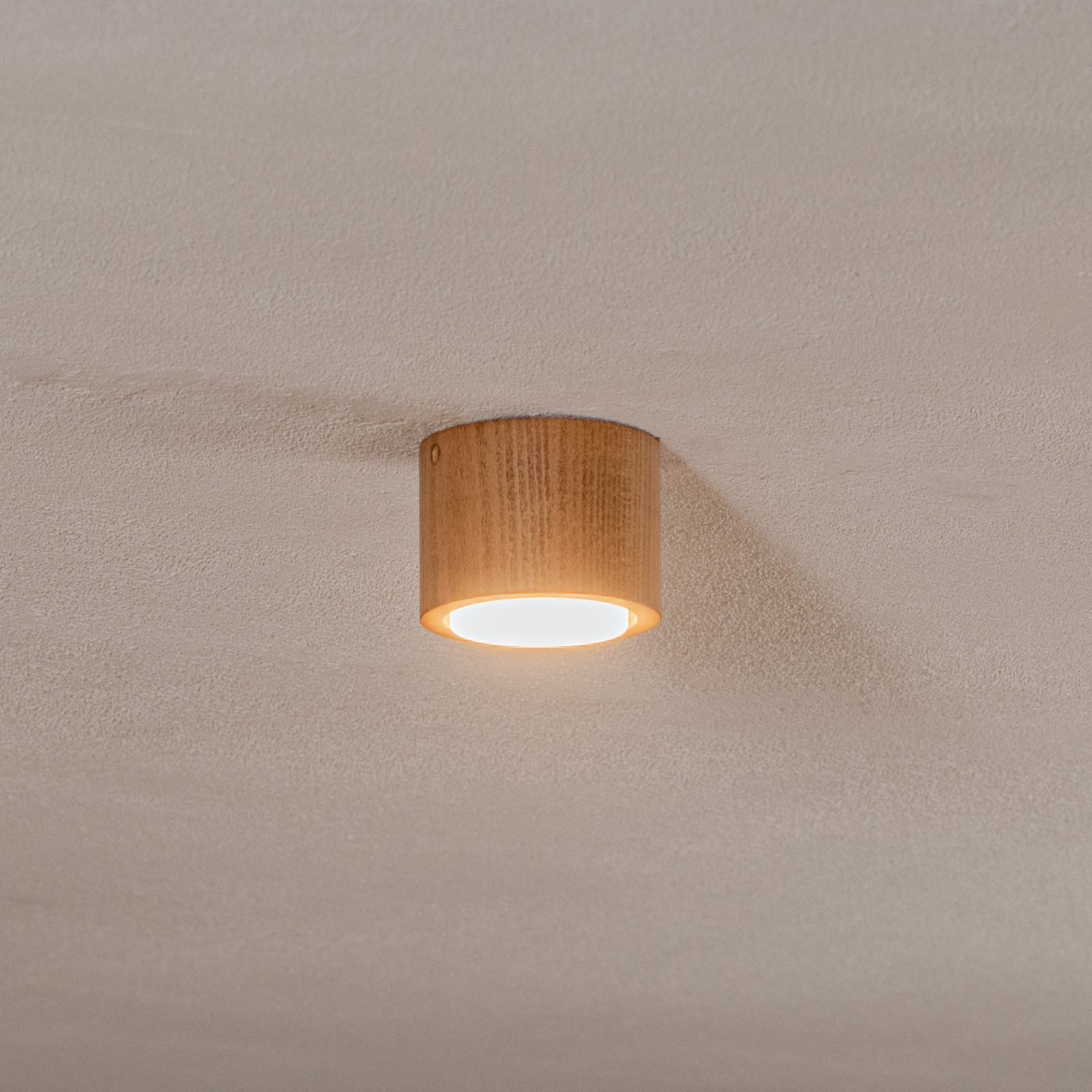 Envostar Ernest downlight GX53 din lemn rotund - Camera de zi / sufragerie - lemn culoare deschisă