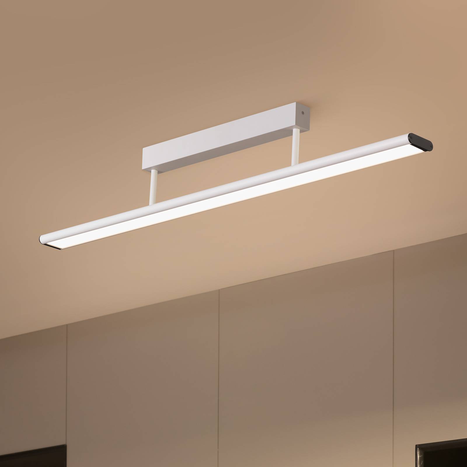 Prios Yuela plafonnier LED DALI 100 cm argenté