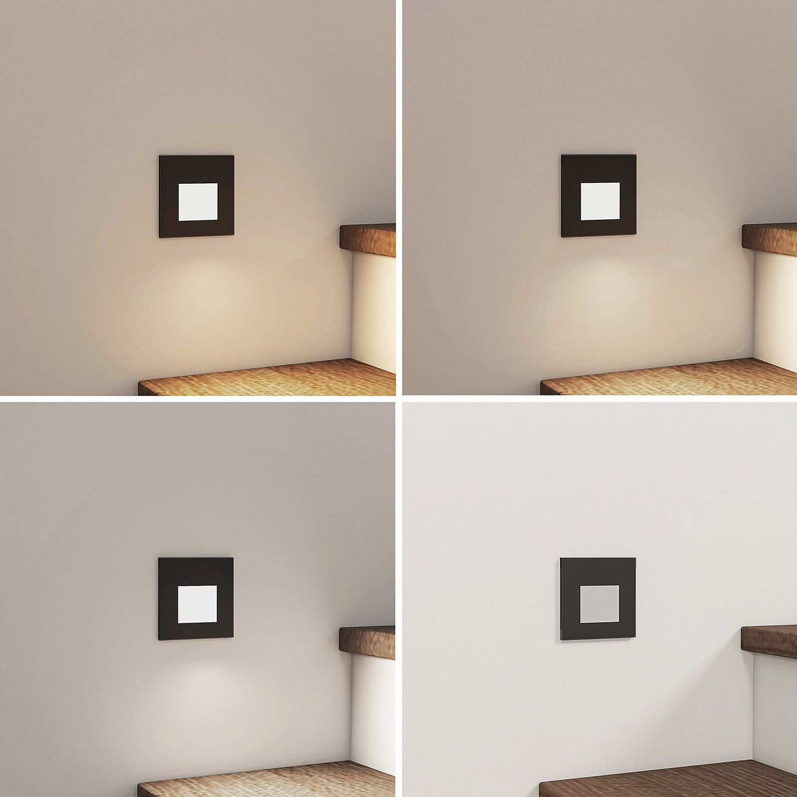Vexi Square LED Built-in Wall Lamp CCT Black - Arcchio