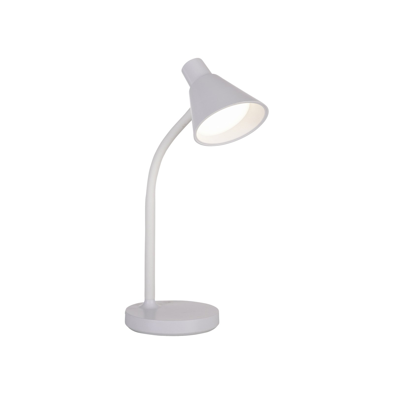 JUST LIGHT. Lámpara de mesa LED Pixie, plástico, blanco