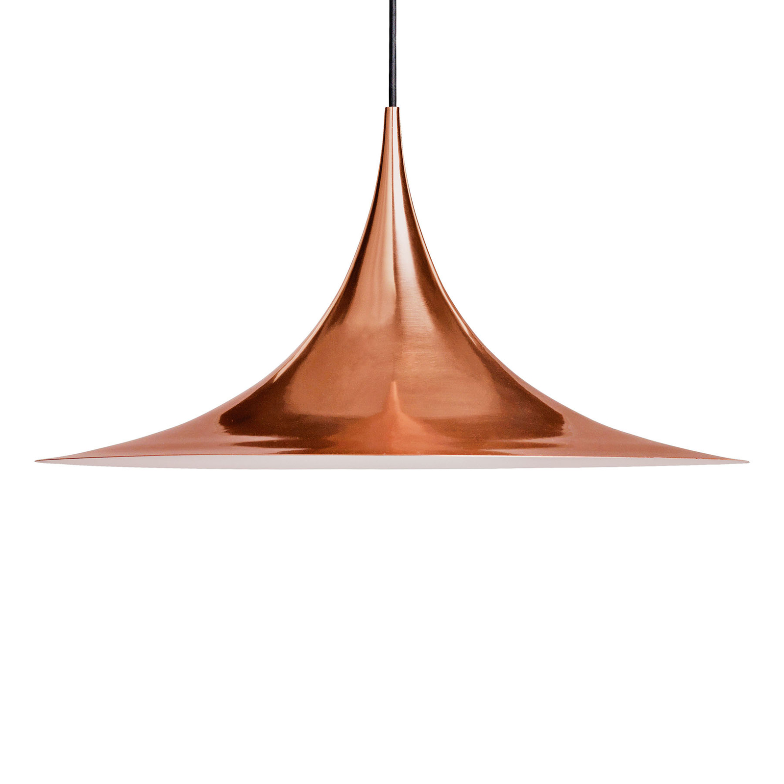 GUBI Semi pendant light Ø 47 cm copper, for Living / Dining Room, metal, E27, 60 W, energy efficiency: A++, H: 23.6 cm