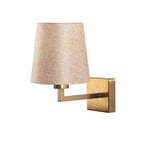 Wandleuchte Profil, gold/creme, Metall/Stoff, Höhe 30 cm