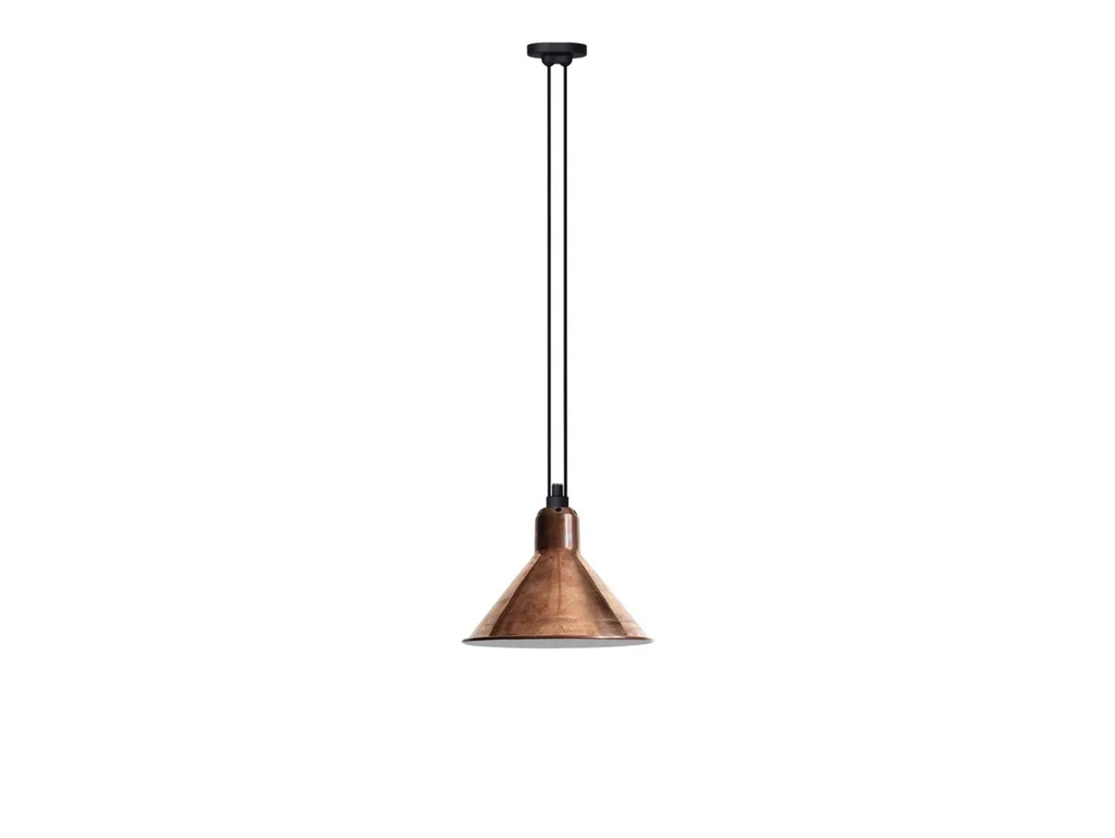 322 L Závěsná Lampa Conical Raw Copper/White - Lampe Gras