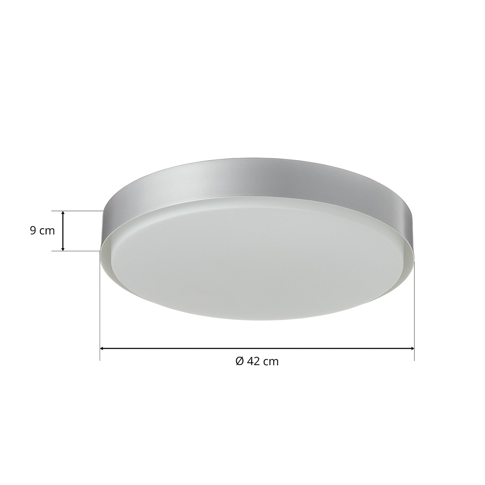 BEGA 34279 LED stropní světlo, alu, Ø 42 cm, DALI