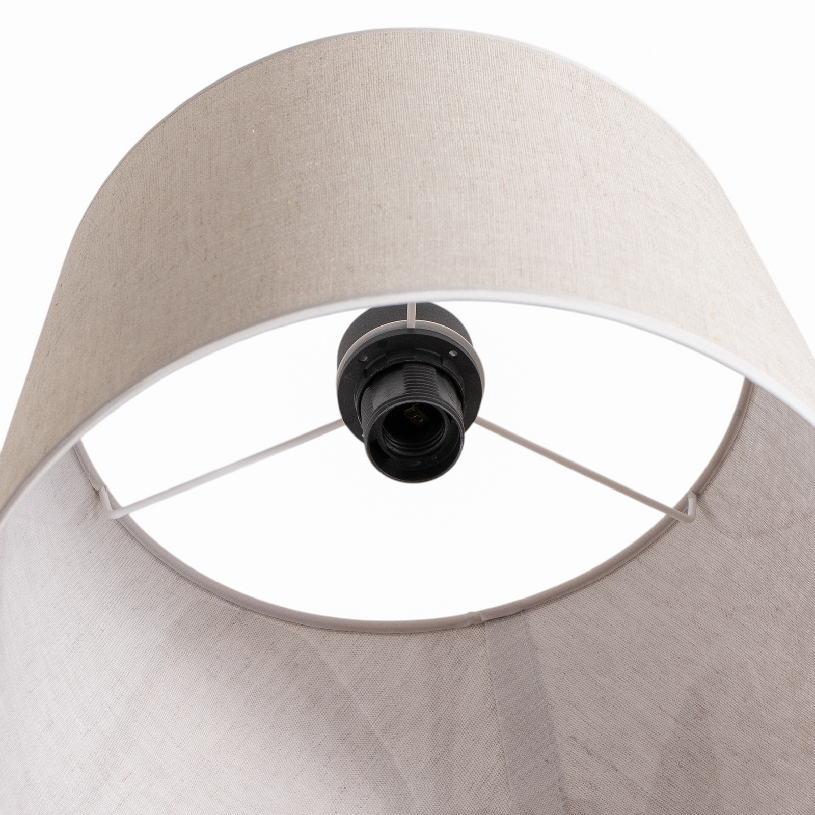 Ascot hanging light, beige, fabric, 3-bulb, decentralised