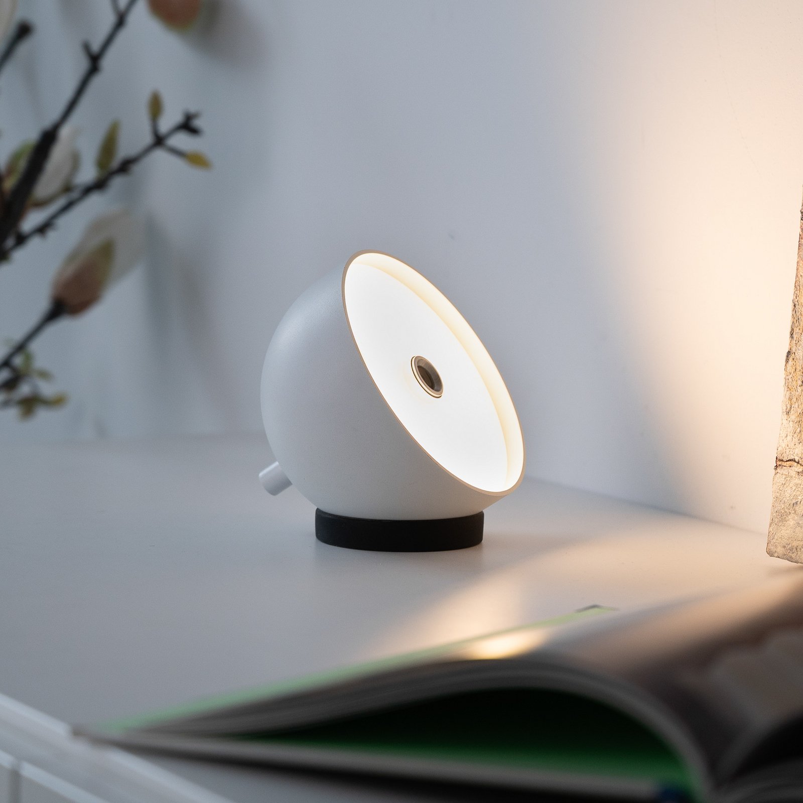 SCHÖNER WOHNEN LED-Akku-Tischlampe Bellies, weiß, IP54 SCHÖNER WOHNEN LED-Akku-Tischlampe Bellies, weiß, IP54