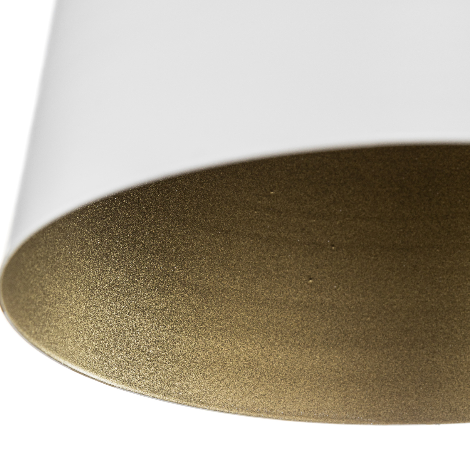 Deckenspot Prism aus Stahl, einflammig, weiß/gold