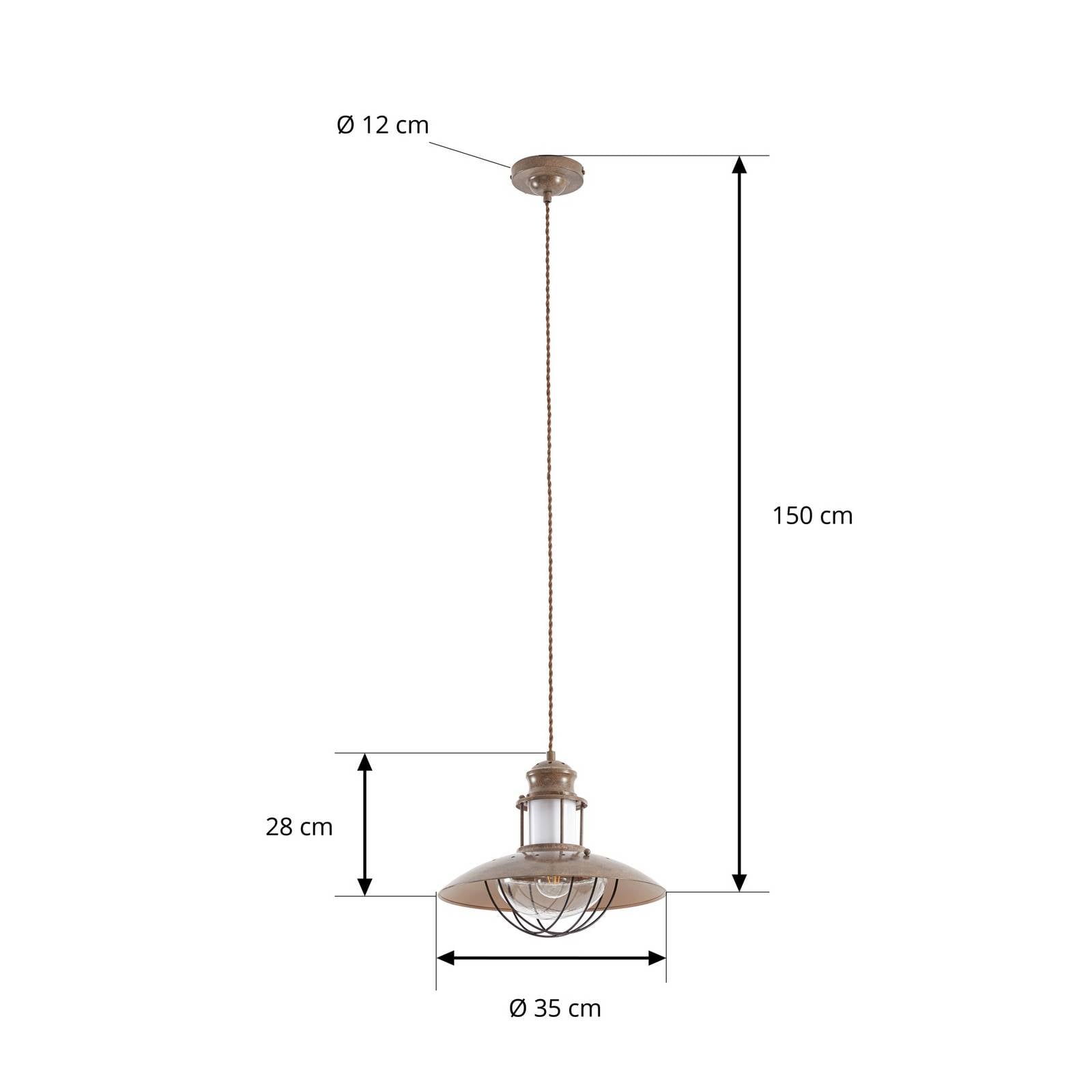 Lampa wisząca Lindby Louisanne, brązowa, metal, Ø 35 cm
