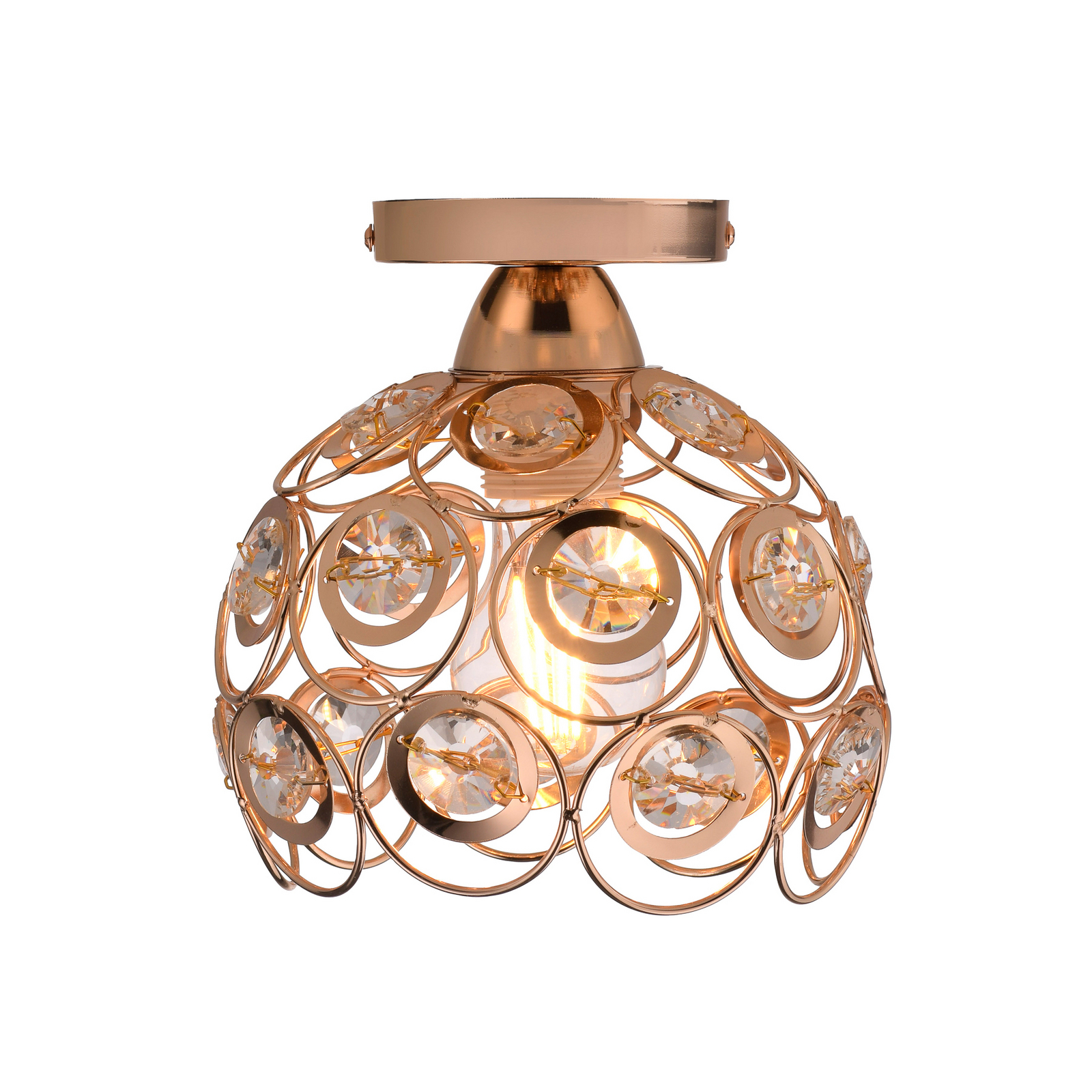 Loftlampe Tilly, guldfarvet, jern, Ø 18,5 cm, E27