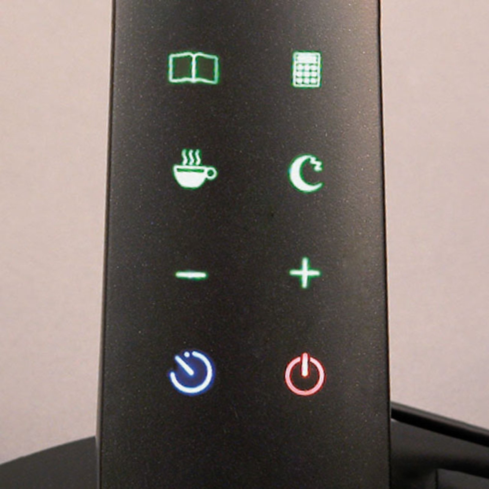Lampe de bureau LED Swingo panneau commande noire
