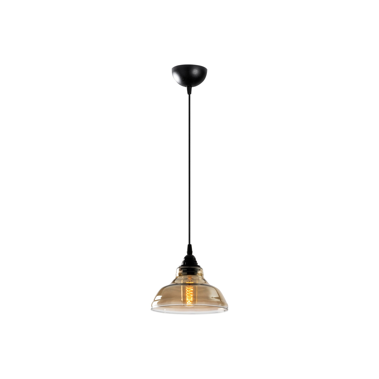 Hanglamp Dilberay 321-S 1-lamp zwart/rookglas