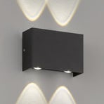 Candeeiro de parede exterior LED Tokio em preto, quatro chamas