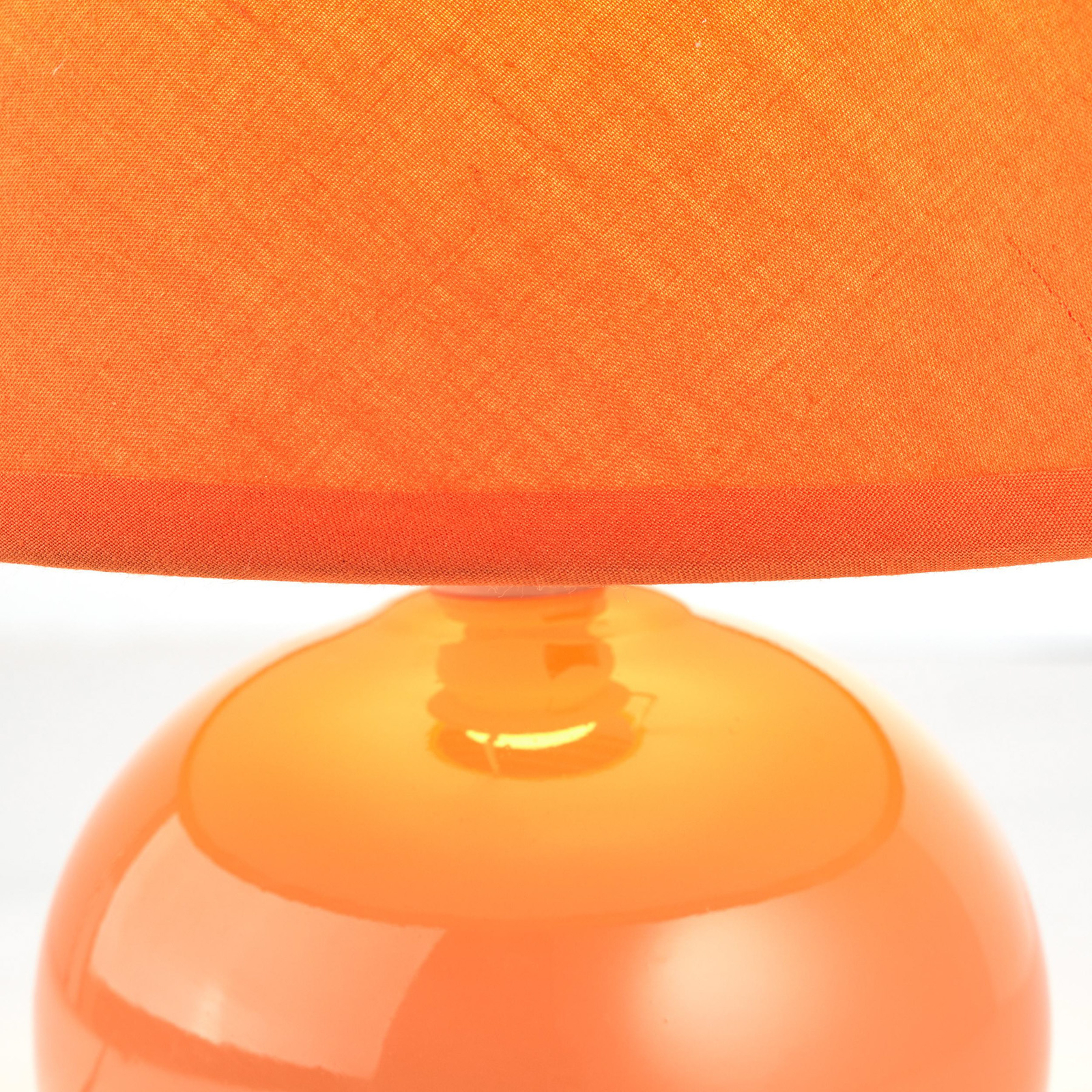 Tischlampe Primo, orange, Ø 19 cm, Textil/Keramik