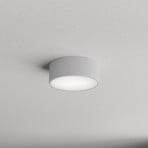 Cleo 200 ceiling lamp, grey, sensor, IP54, Ø 20 cm, metal