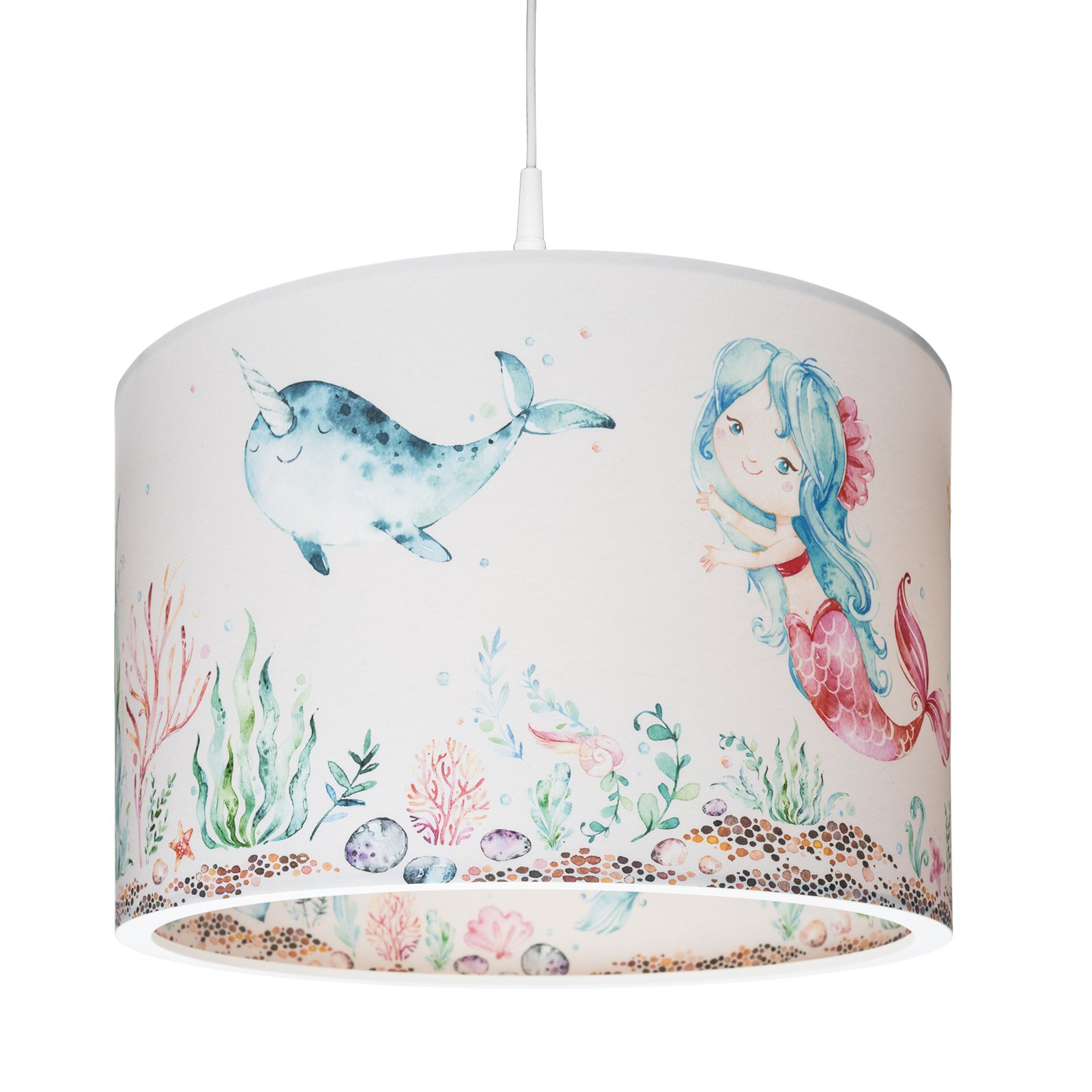 Pendant light 25/40 mermaids, Ø 38 cm, colourful, E27