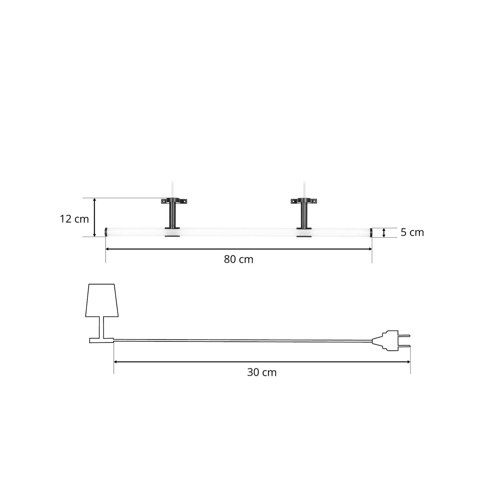 Lindby Arwyn LED spiegellamp, zwart