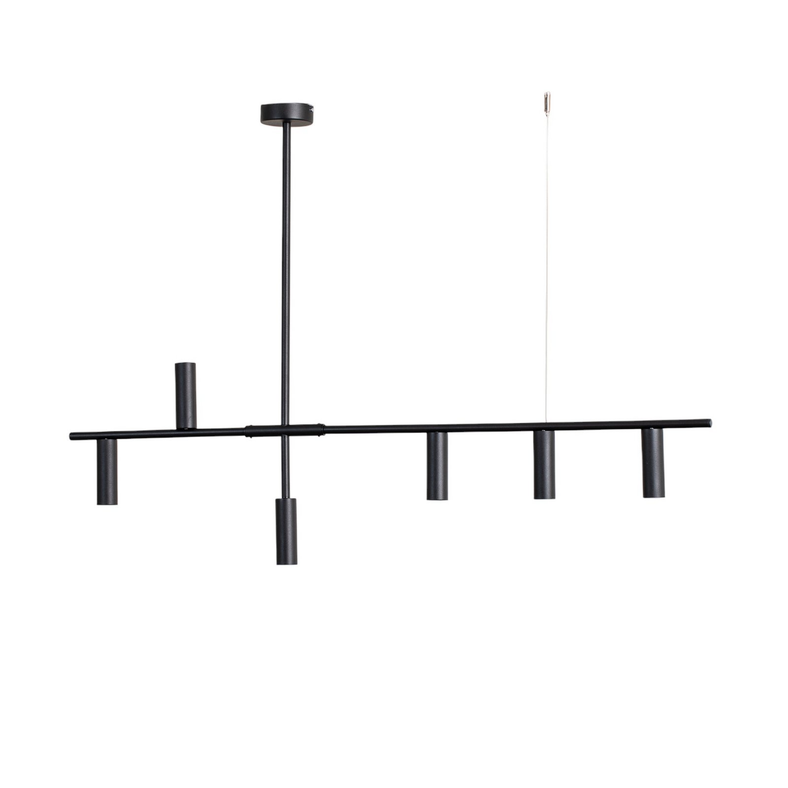 Trevo 6 All Black pendant light, metal, black, GU10