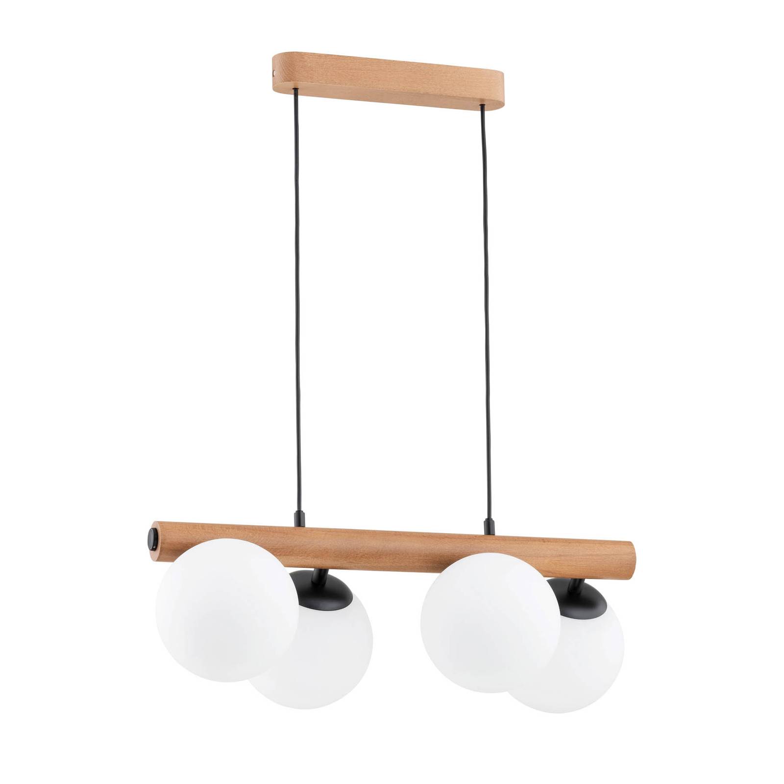 Euluna Suspension Aragon en bois à quatre lampes