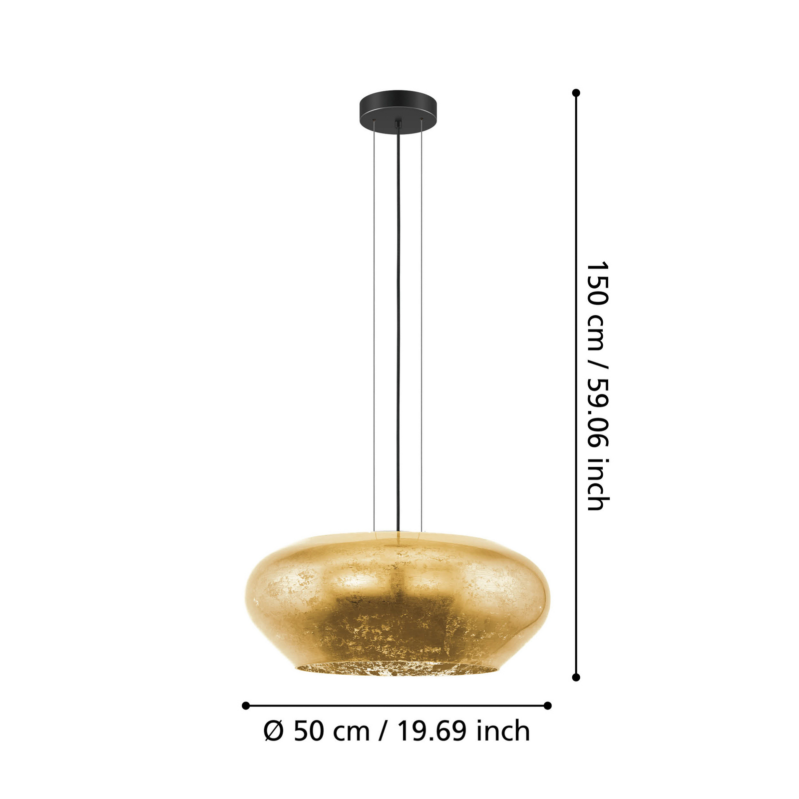 EGLO Stars Of Light hänglampa Priorat, glas, guldfärgad