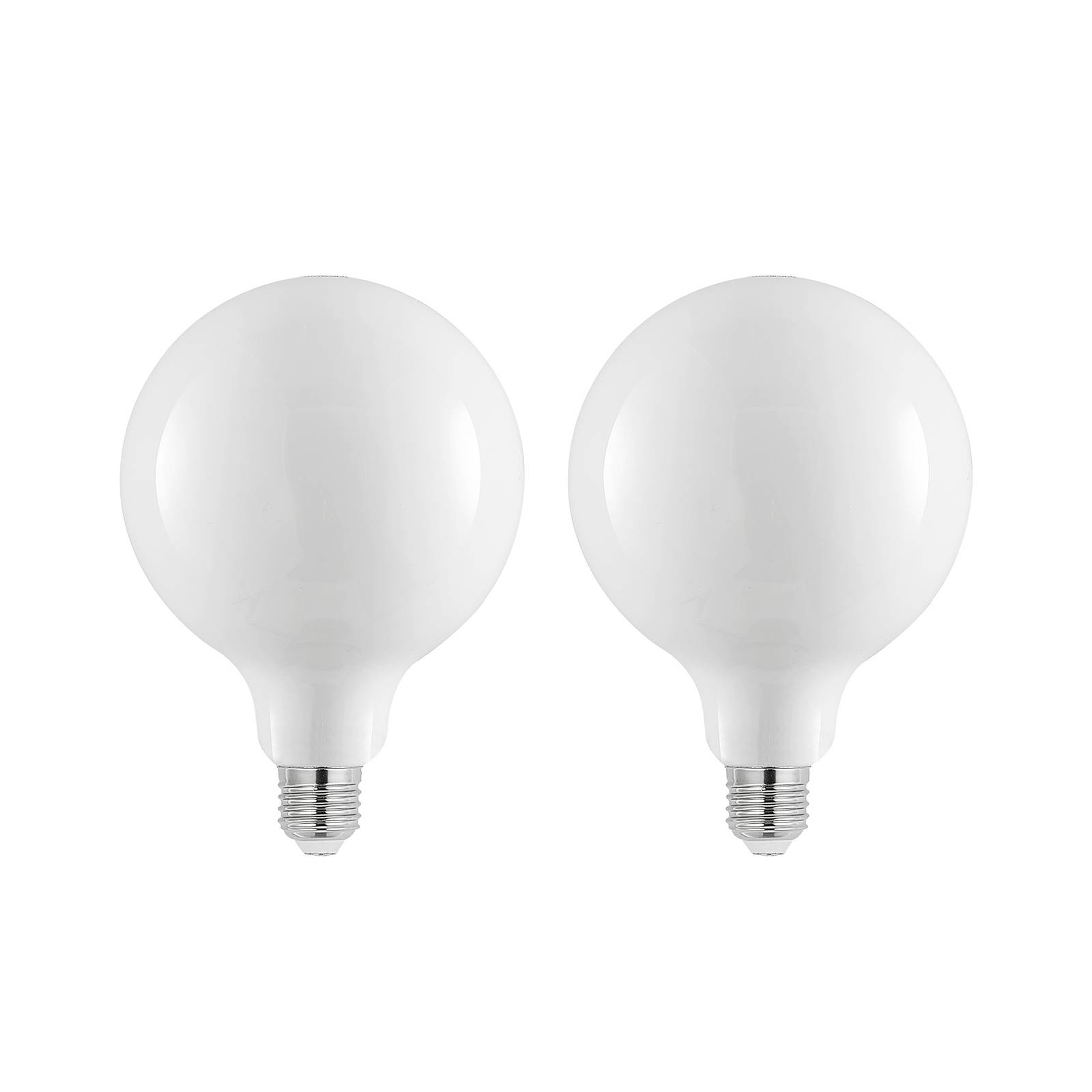LED-Lampe E27 6W 2.700K G125 dimmbar opal 2er-Set