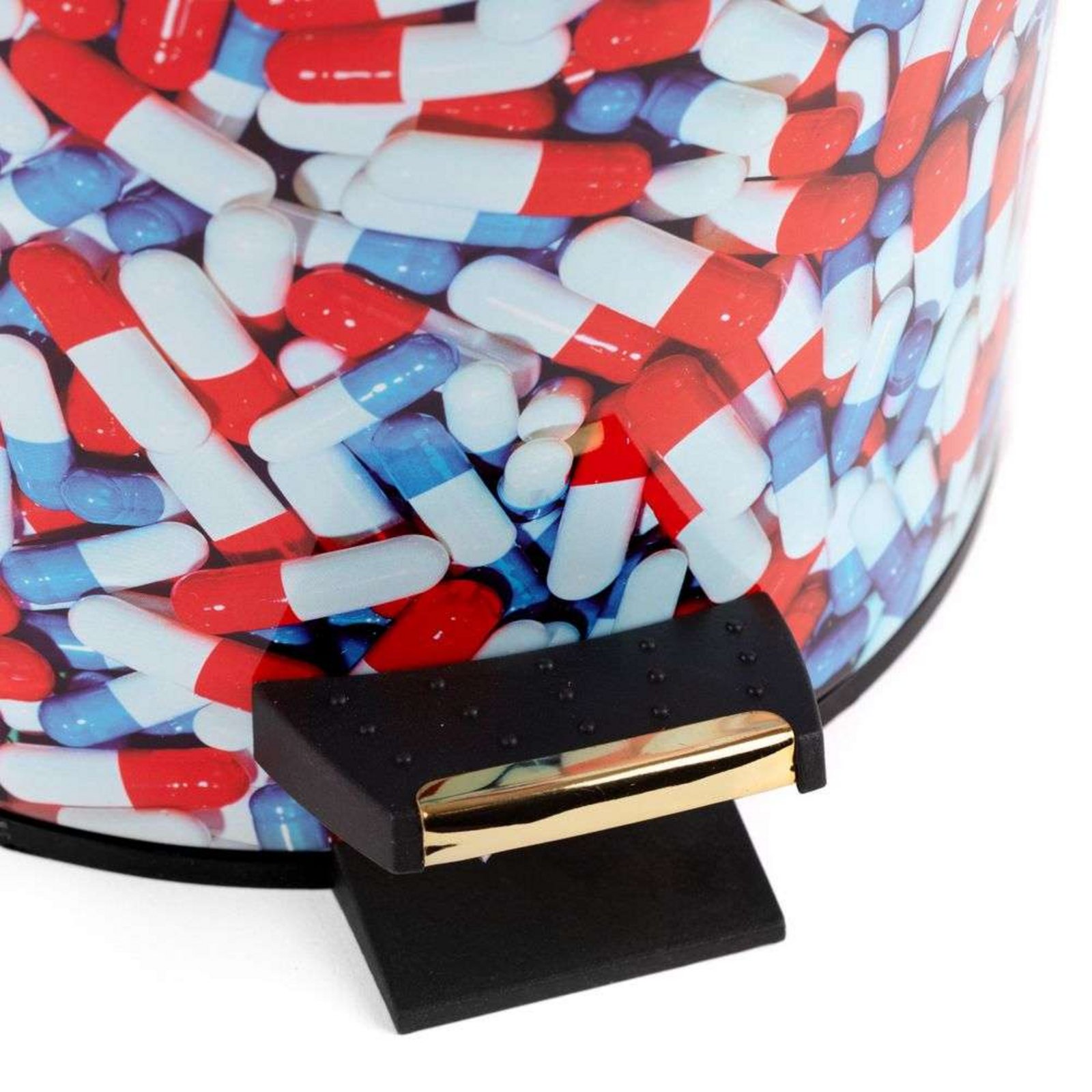 Pills Toiletpaper Home Dustbin Ø 20,5 H. 27,5 White/Red/Blue - Seletti