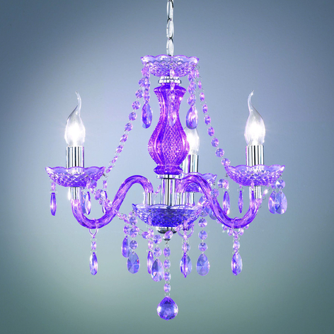 Lampadario Perdita a 3 luci, lilla