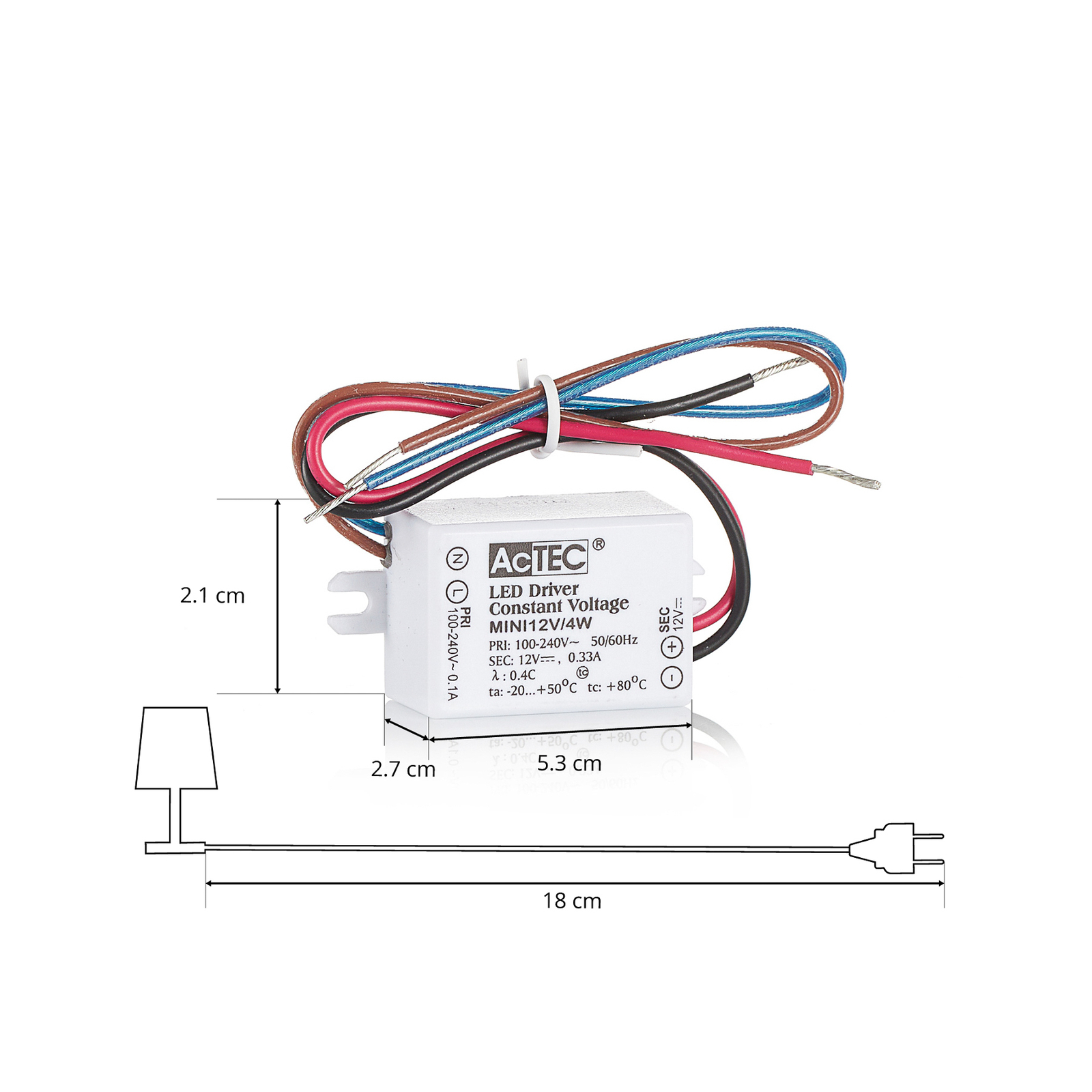 AcTEC Mini LED-Treiber CV 12V, 4W, IP65