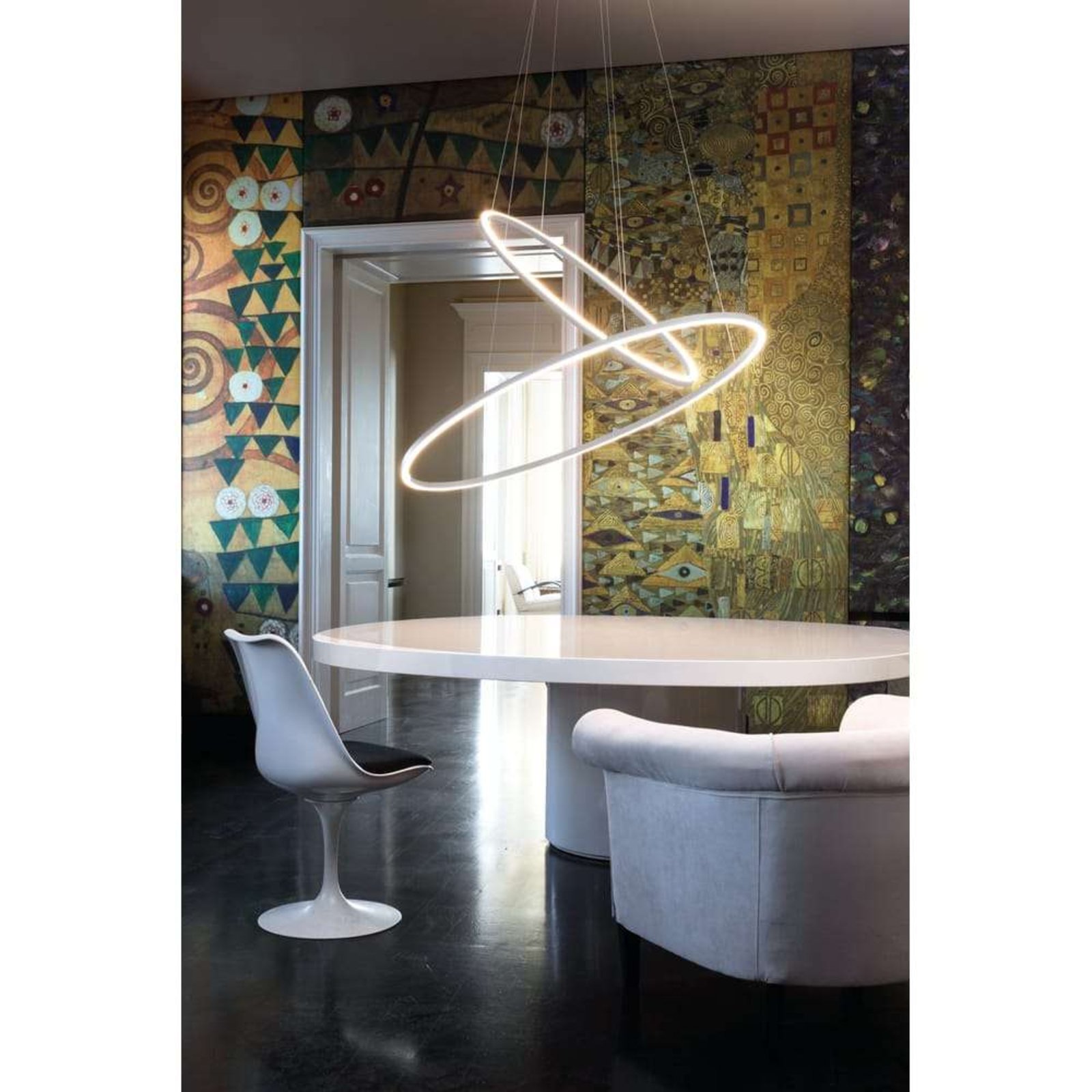 Ellisse Double Pendant Aluminium - Nemo Lighting