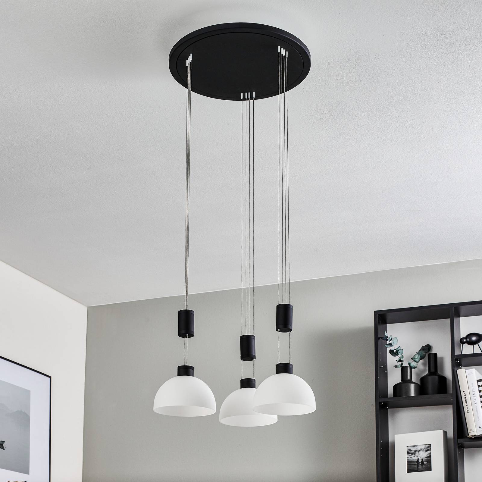 E-shop Rothfels Laurena LED závesné svietidlo 3 svetlá okrúhle čierne