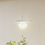 Lindby pendant light Nielson, Ø28 cm, white, plaster