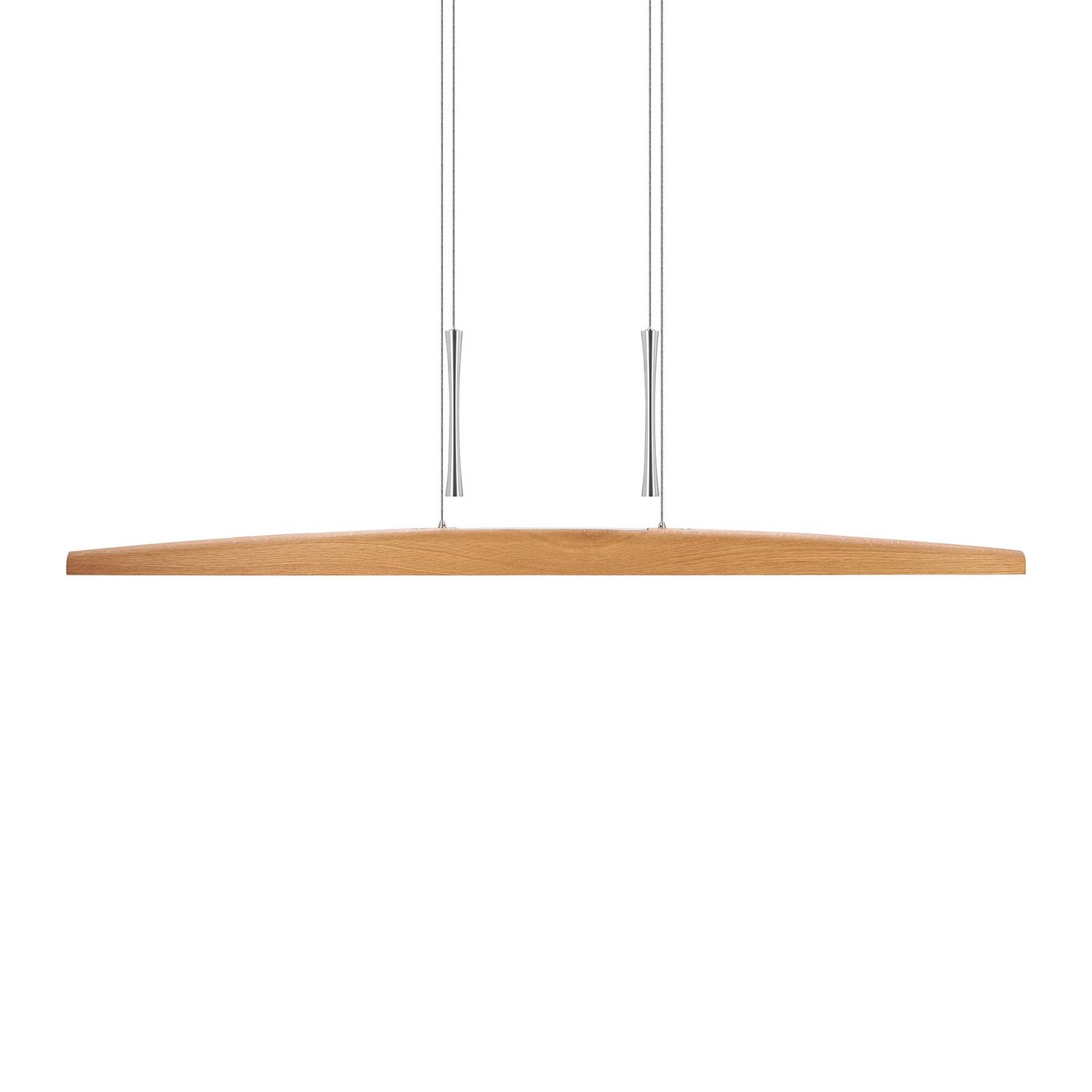 HerzBlut Arco LED hanging lamp click&dim oiled oak, for Living / Dining Room, oak wood, iron, 36.5 W, L: 125 cm, W: 4 cm, H: 6.5 cm