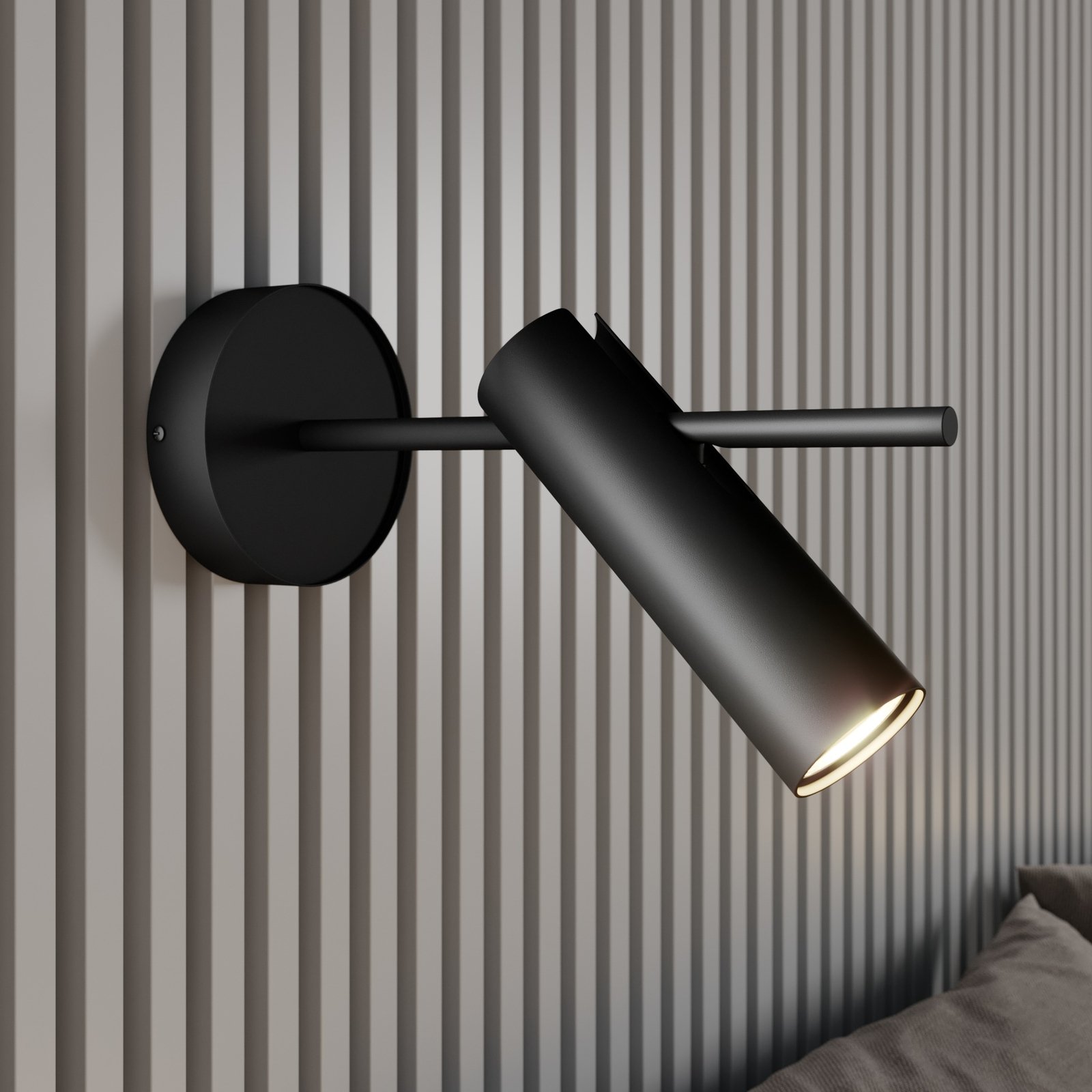 Wandspot Leda 1, 1-lamp, zwart