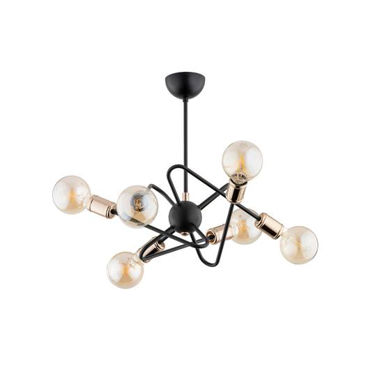 Plafonnier Virginia 2 à 6 lampes, noir/doré Luminaire.fr