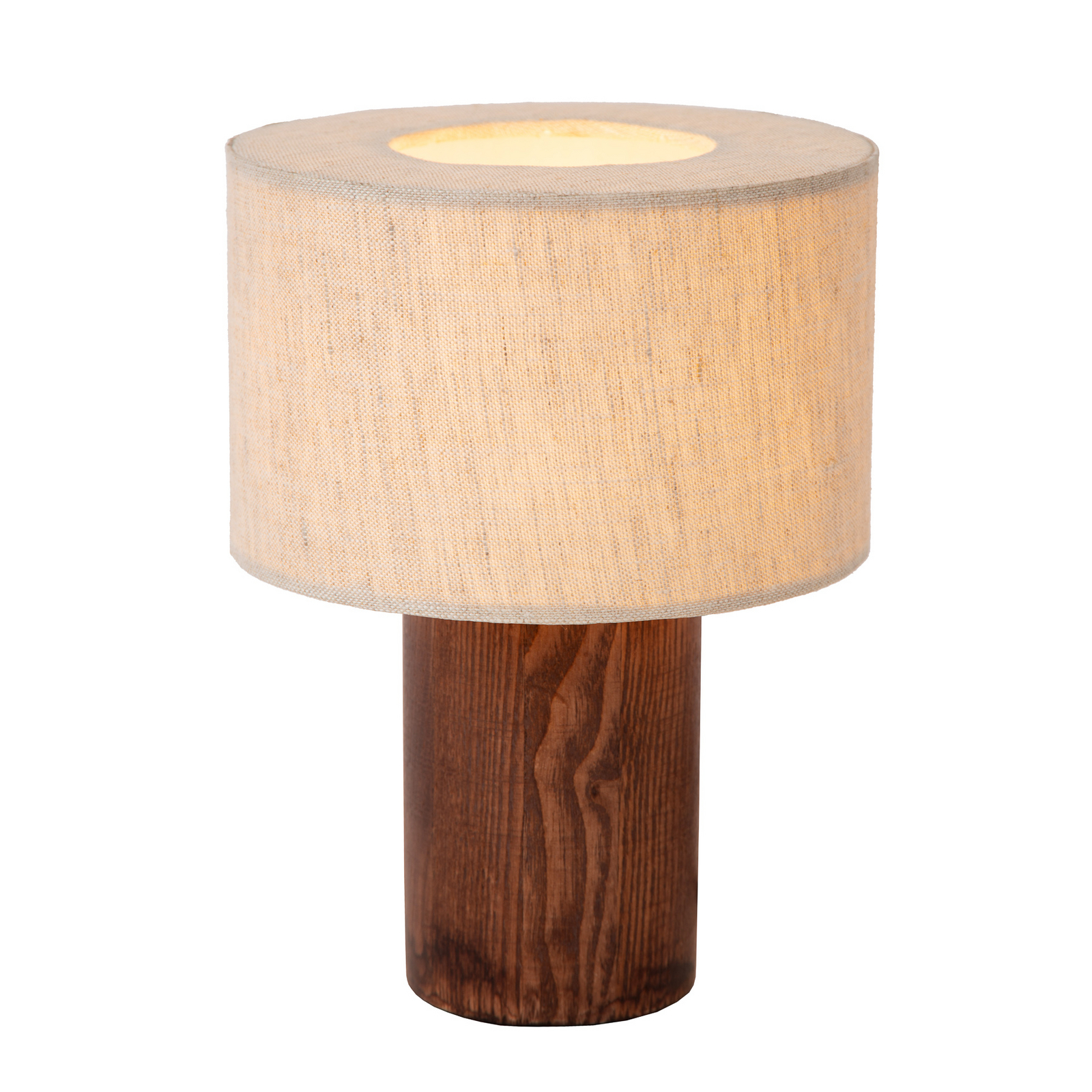 tafellamp Tachina, hoogte 20 cm, bruin/naturel, hout/stof