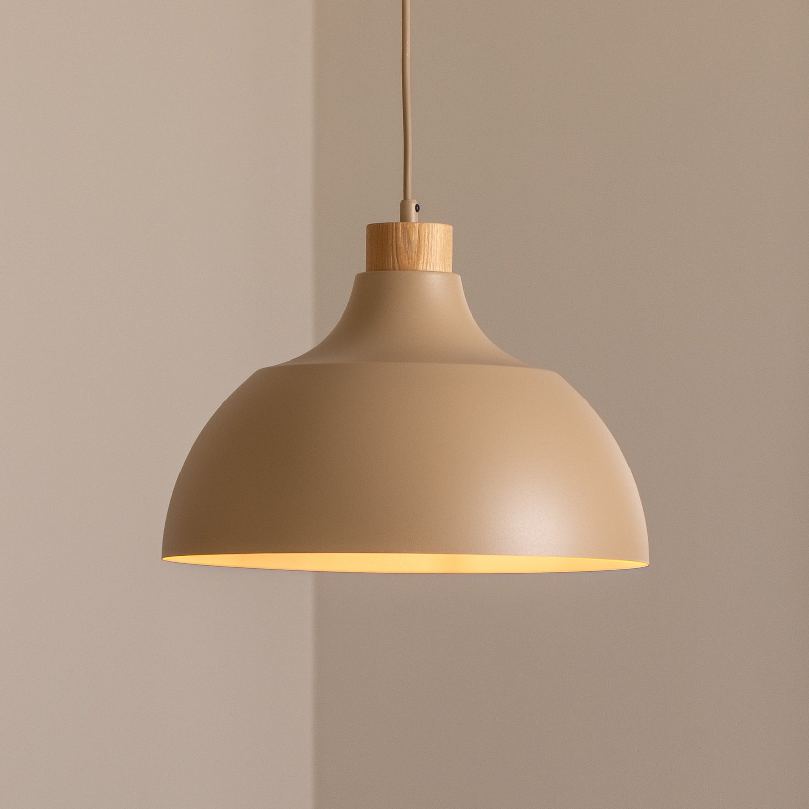 Cap piekaramā lampa, smilškrāsā, metāls, Ø 34 cm, E27
