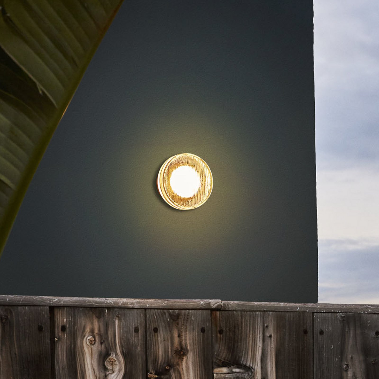 Applique d'extérieur LED MARSET Roc, Ø 14 cm, blanc/translucide
