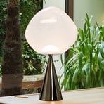 Tom Dixon Melt Cone Fat, Höhe 47 cm, opal, Fuß silberfarben