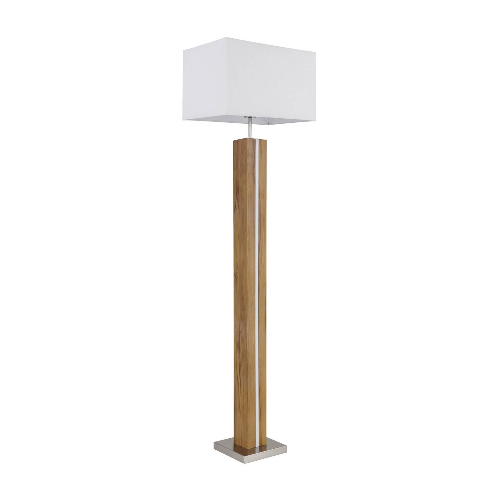 Stehleuchte Forest, holz/beige, Textil, E27 + LED, dimmbar