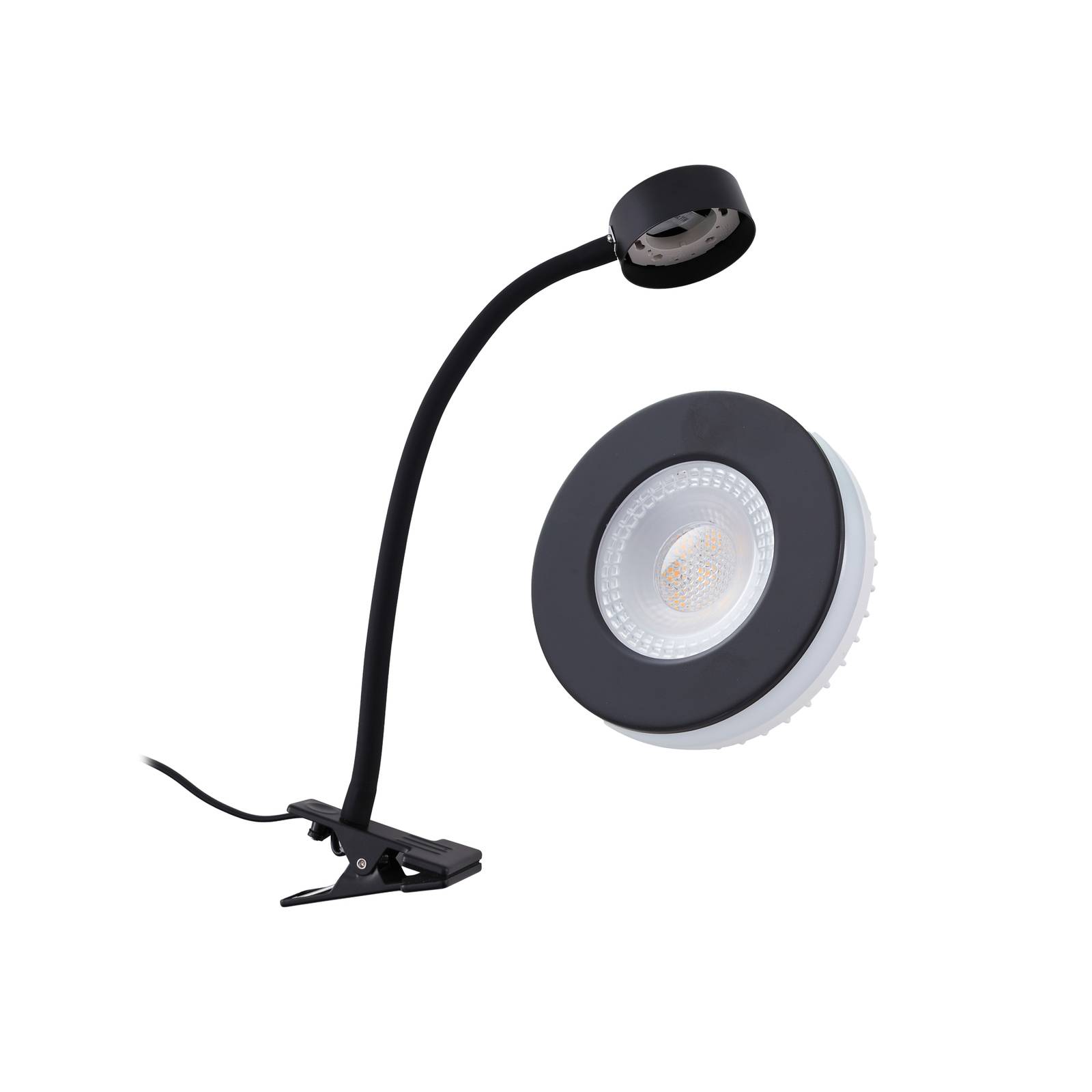 Lampa stołowa Lindby Jyla, czarny, 2700K, GX53, żelazo