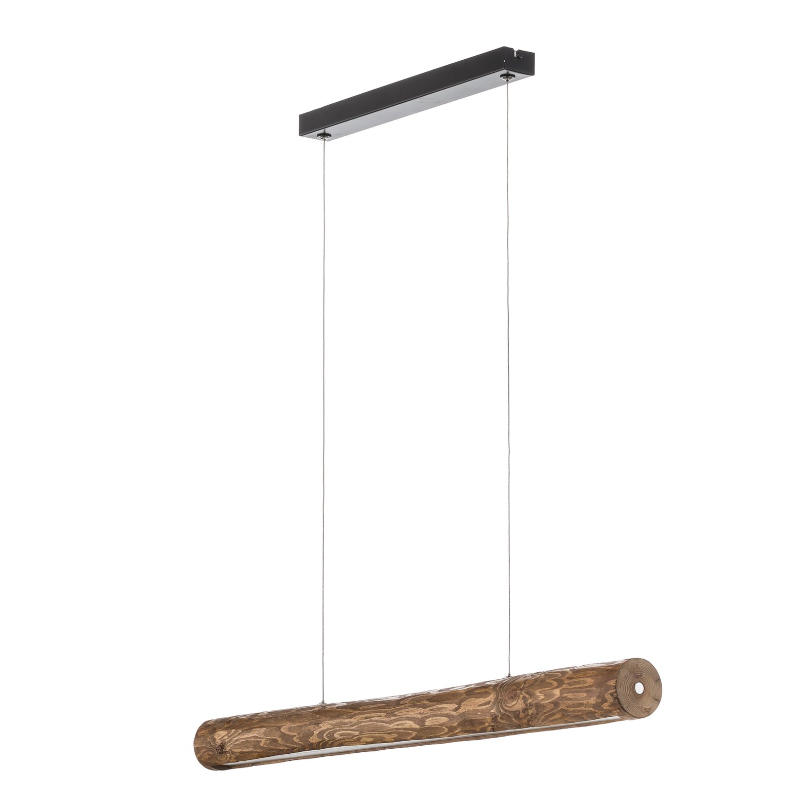 Hanglamp Lucas, dennenhout gebeitst, 90cm lang