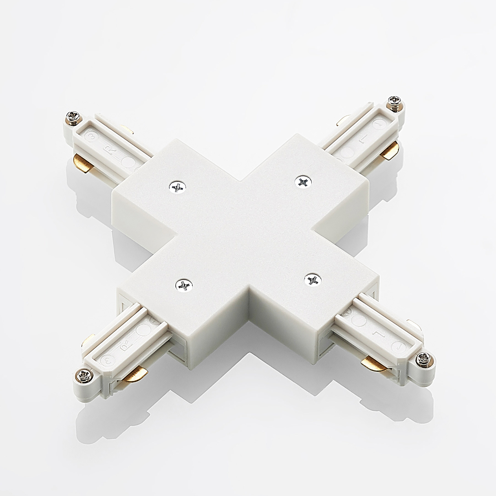 Lindby X-connector Linaro, white, single-circuit track lighting system
