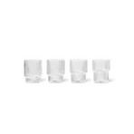 ferm LIVING Glas Ripple Small, 60 ml, mundgeblasen, 4er-Set