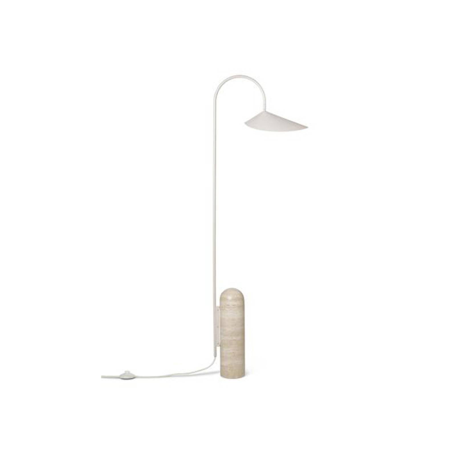 lampa stojąca ferm LIVING Arum, beżowy, marmur, stal, 136 cm