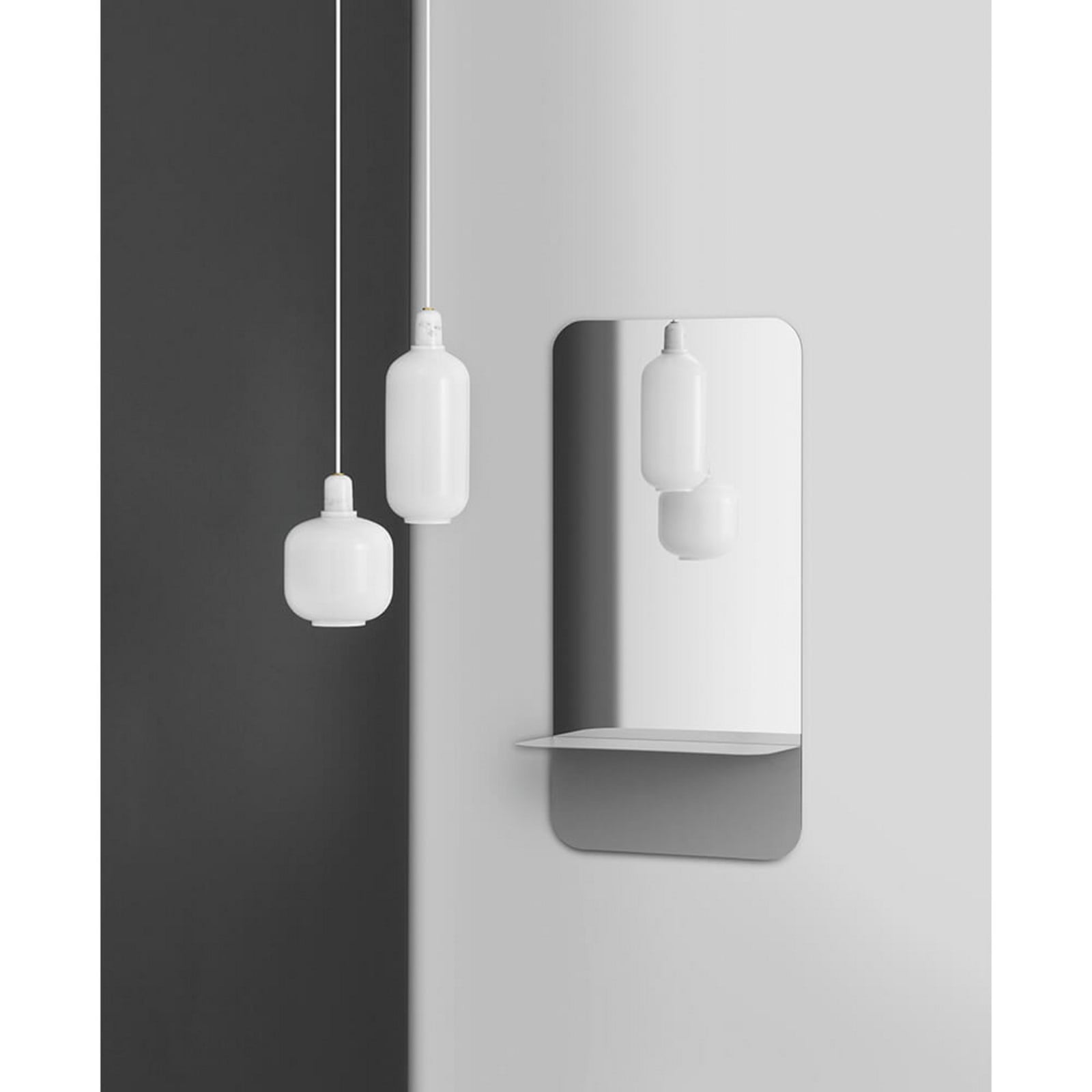 Amp Pendel Large Hvid/Hvid Normann Copenhagen - Stue - Glas