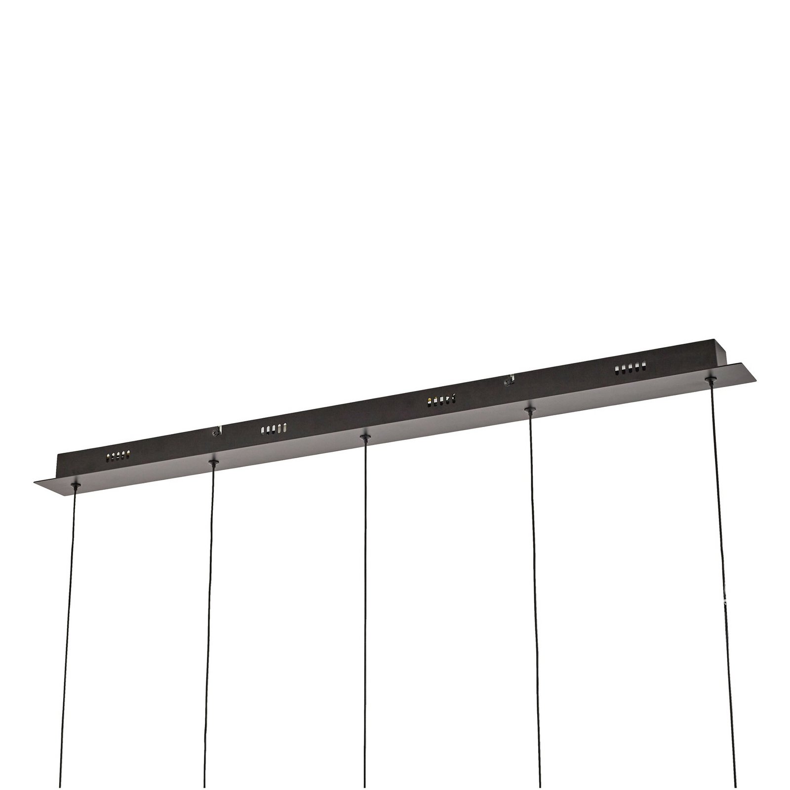 Lucande LED hanging light Hayley, black, 5-bulb, elongated