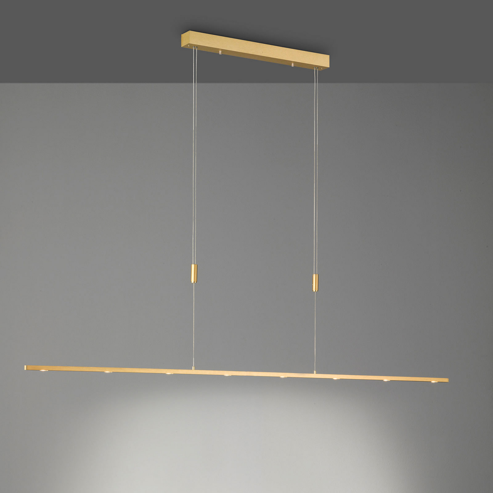 Quitani Lampă suspendată cu LED Tolu lungime 179 cm alamă - Camera de zi / sufragerie - Modern - alamă mată periat alamă lustruită - Metal