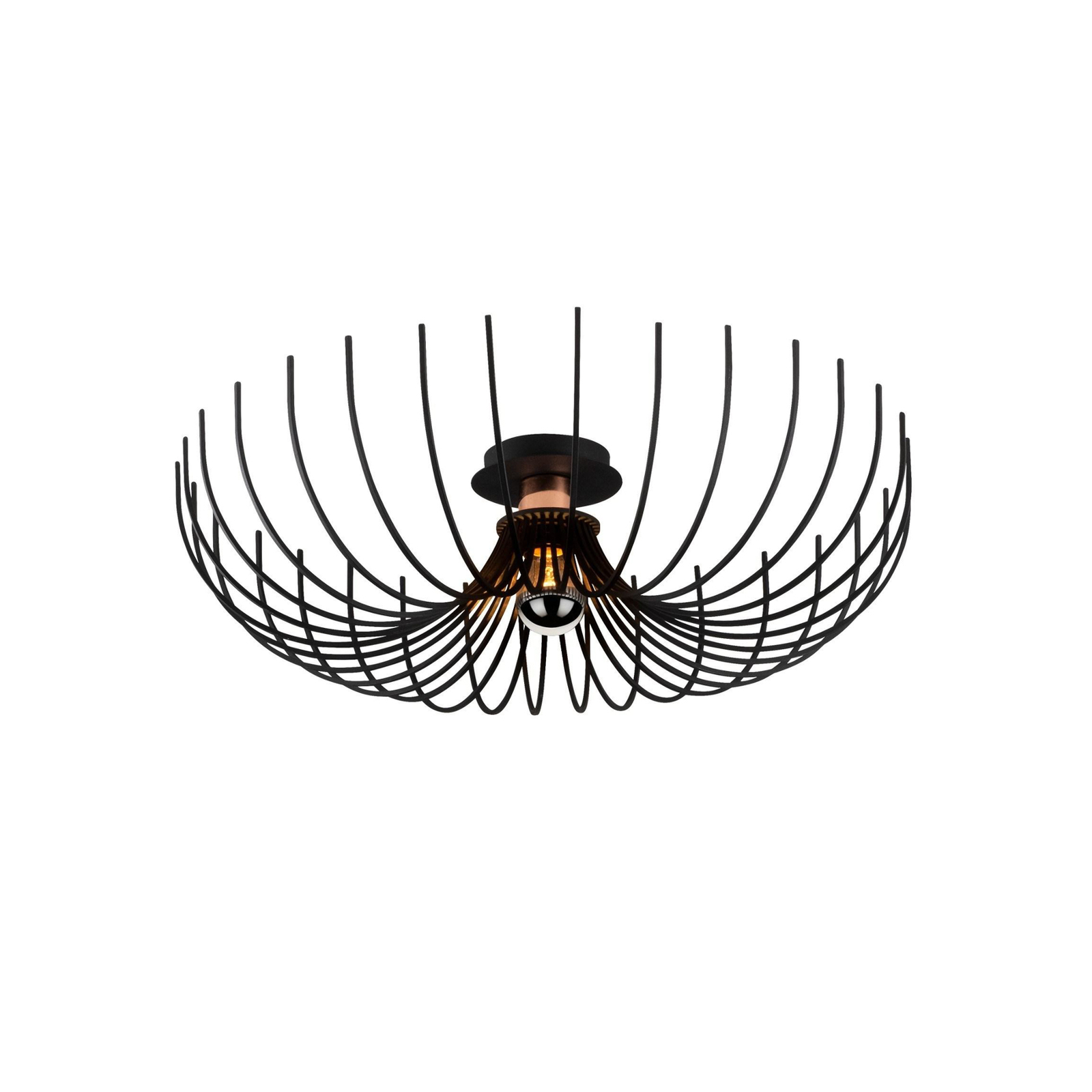 Lampa sufitowa Aspendos N-639, czarna, metalowa, Ø 56 cm