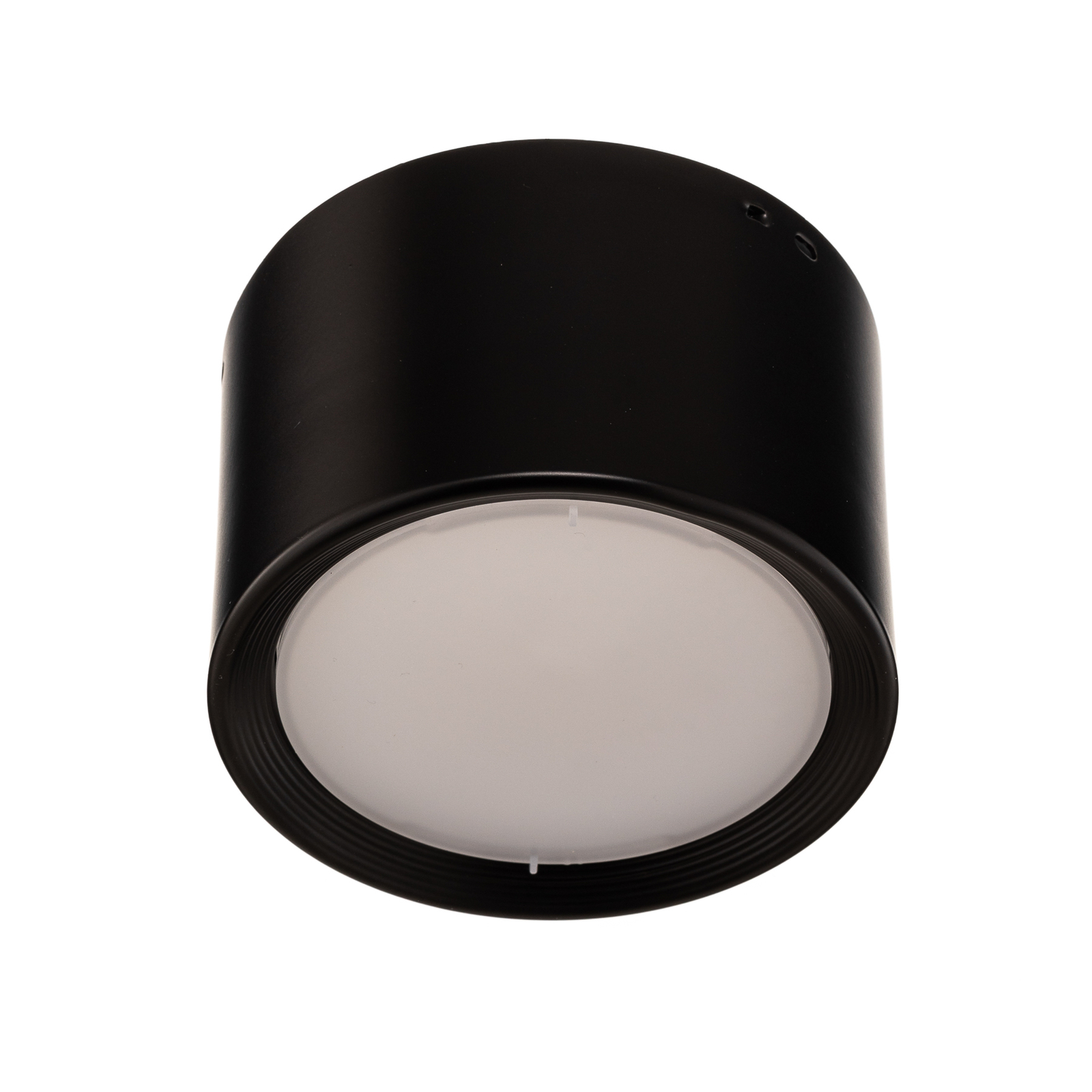 LED downlight Ita in black with diffuser, Ø 12 cm