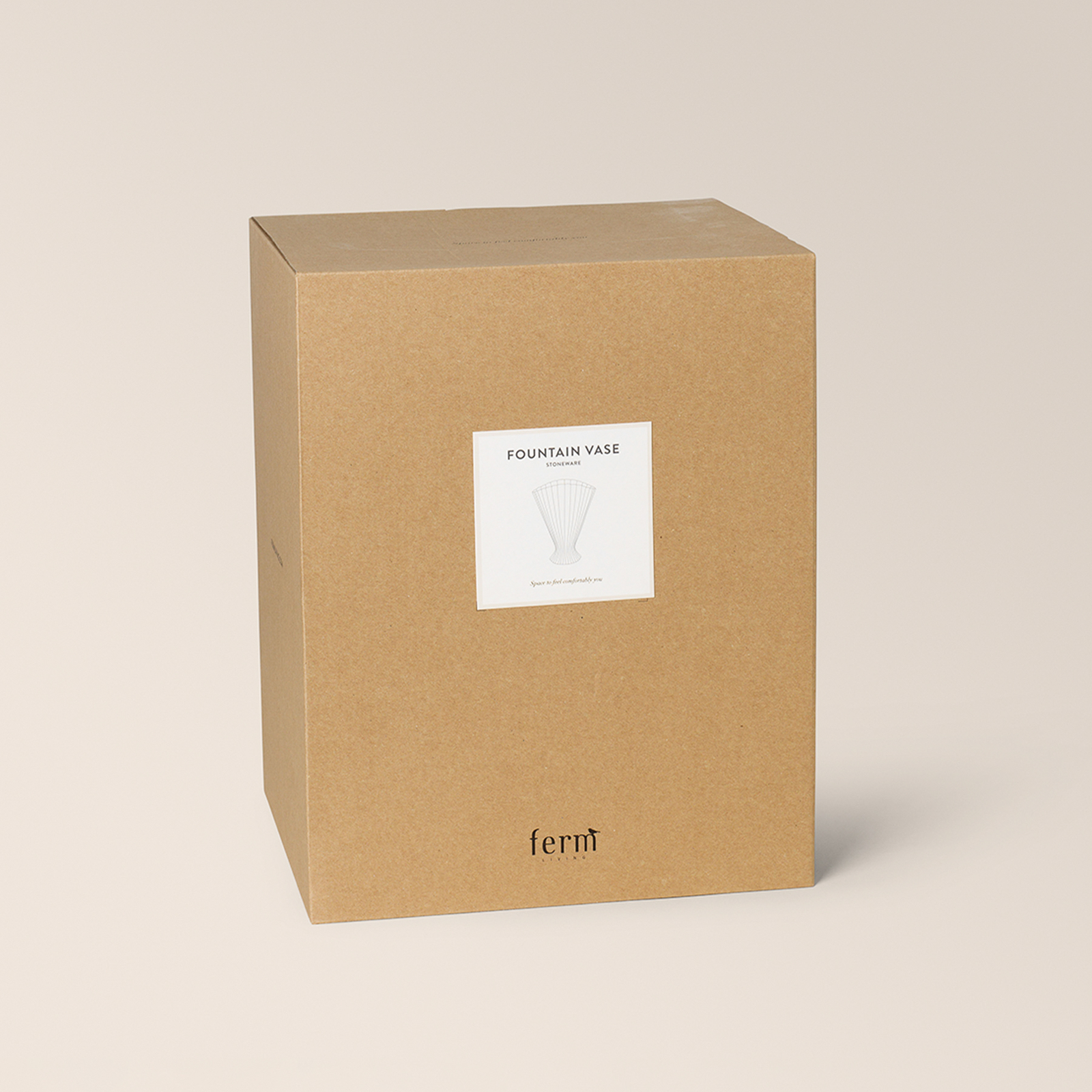 ferm LIVING Fonteinvaas, wit, hoogte 30,5 cm, keramiek